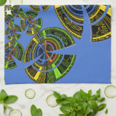 青い伝統 キッチンタオル (折り畳み)