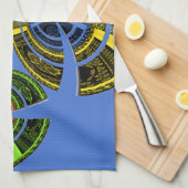 青い伝統 キッチンタオル (四つ折り)