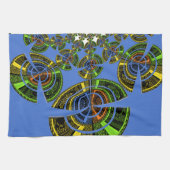 青い伝統 キッチンタオル (横)