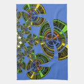 青い伝統 キッチンタオル (縦)