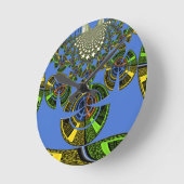 青い伝統 ラウンド壁時計 (傾斜)