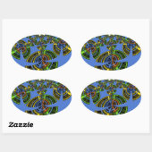 青い伝統 楕円形シール (シート)