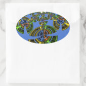 青い伝統 楕円形シール (バッグ)