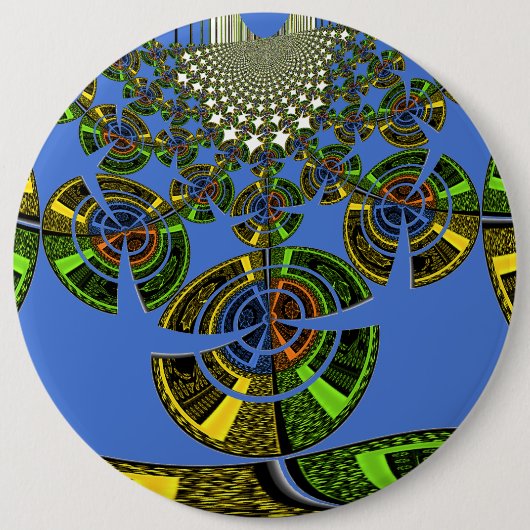 青い伝統 缶バッジ (正面)