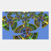 青い伝統 長方形シール (正面)