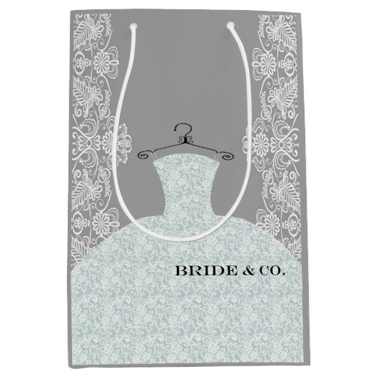 青い何かは花嫁のパーティーをここに来ます ミディアムペーパーバッグ (正面)