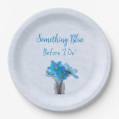 青い何か私がする前に ブライダルシャワー ペーパープレート (正面)