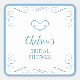 青い何か ドゥアイ エレガント ブライダルシャワー スクエアシール