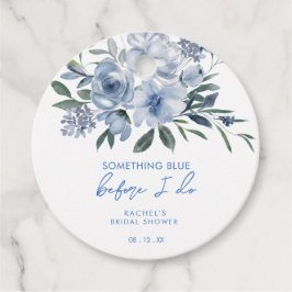 青い何か ドゥー フローラル ブライダル シャワー フェイバータグ