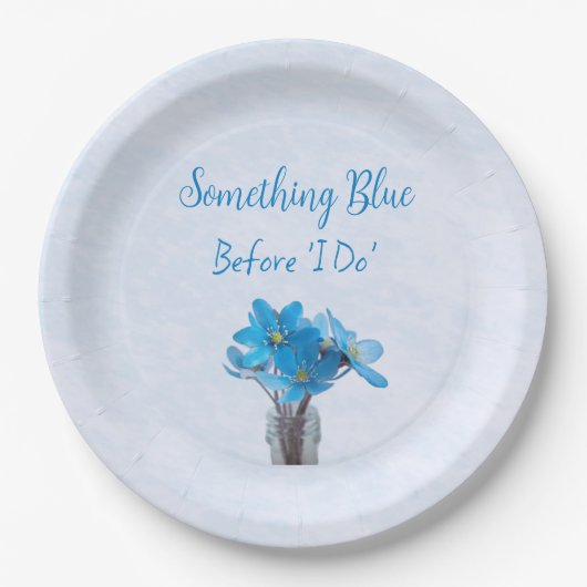 青い何か ドゥ・ビフォア・ザ・ウェディングシャワー ペーパープレート (正面)