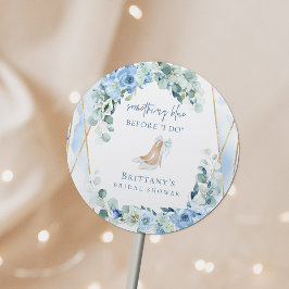 青い何か ドゥ・ビフォア・フラワーブライダルシャワー ラウンドシール