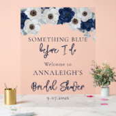 青い何か ドゥ ビフォー フローラル ブライダル シャワー アクリルサイン (ウェディング)