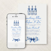 青い何か ドゥ フレンチ ブライダル シャワー 招待状