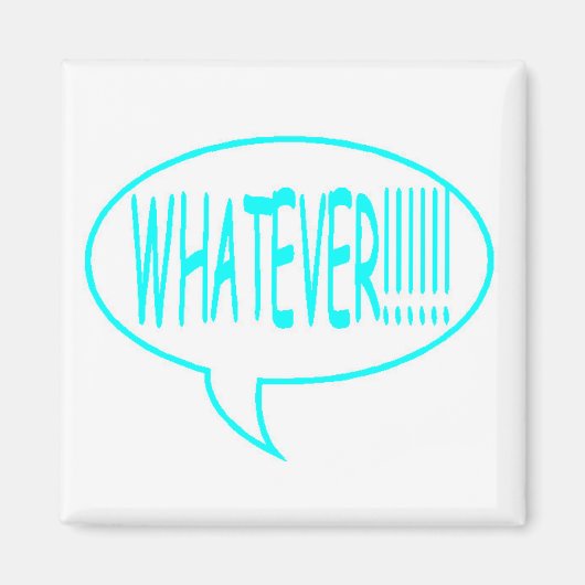 青い何でも話のバブル マグネット (正面)