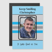 青い保磁気カード1枚 マグネット招待状 (正面/裏面)