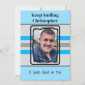 青い保磁気カード1枚 マグネット招待状 (正面)