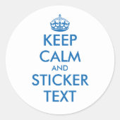 青い保落ち着きとテキストの丸いシール ラウンドシール (正面)