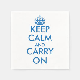 青い保落ち着きとテキスト紙ナプキン | 編集 スタンダードカクテルナプキン