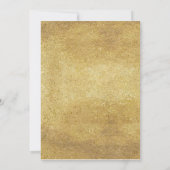 青い偽の金の50周年結婚記念日の招待状 招待状 (裏面)