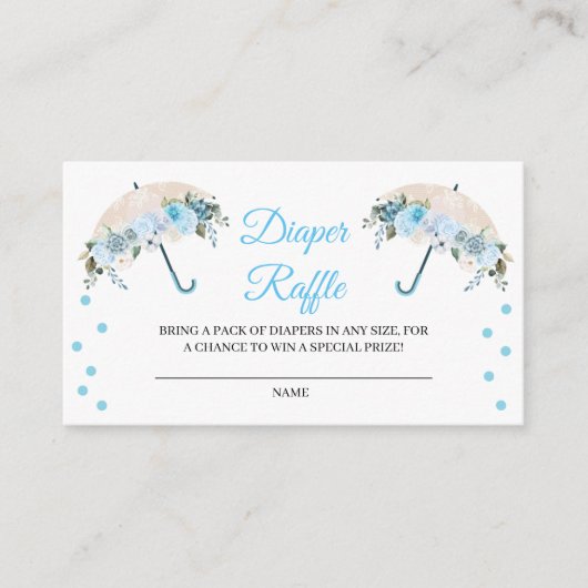 青い傘のおむつくじ封入カード エンクロージャーカード (正面)