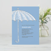 青い傘のシャワーのパーティの招待状 招待状 (スタンド正面)