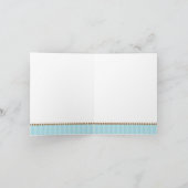 青い傘のノートカードに入ったジャングルの動物 サンキューカード (内部)