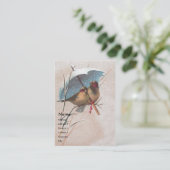 青い傘の下の鳥 名刺 (スタンド正面)