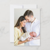 青い傘を振りかける赤ちゃんシャワーサンキューカード サンキューカード (裏面)