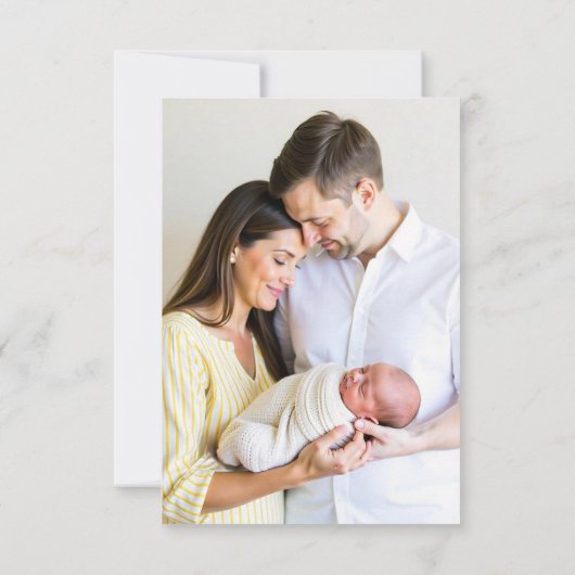 青い傘を振りかける赤ちゃんシャワーサンキューカード サンキューカード (裏面)