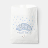 青い傘を振りかける赤ちゃんシャワー フェイバーバッグ (正面)