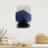 青い傘 ポスター (キッチン)