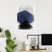 青い傘 ポスター (ホームオフィス)