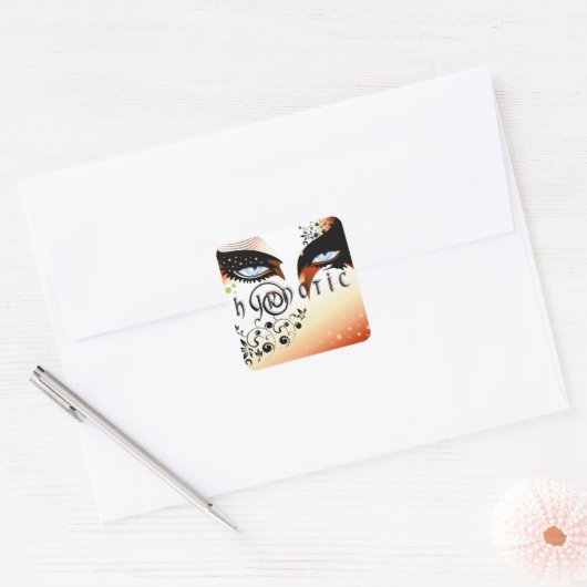 青い催眠眼メイクアップ スクエアシール (封筒)