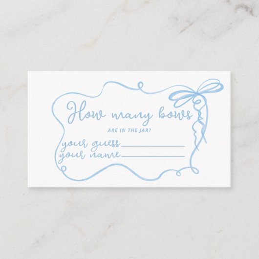 青い優美な弓の波状瓶の中の弓の数 エンクロージャーカード (正面)