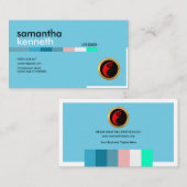 青い優雅のトレーナーの生命コーチ 名刺 (正面/裏面)