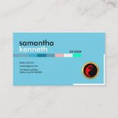 青い優雅のトレーナーの生命コーチ 名刺 (正面)