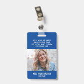 青い先生または看護師用ネームバッジ バッジ (裏面 （クリップ付）)