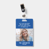 青い先生または看護師用ネームバッジ バッジ (正面 （クリップ付）)