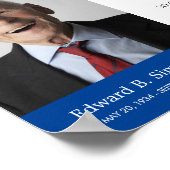 青い光が残る葬儀追悼詩写真 ポスター (角)