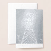 青い光のクリスマスツリー 箔カード (裏面封筒付き)