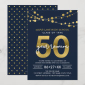 青い光のストリングス 50年ぶりのクラス会 招待状 (正面/裏面)