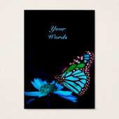 青い光の中の蝶 – 垂直ギフトラベル (裏面)