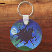 青い光の中の頭のない騎士 キーホルダー (正面)