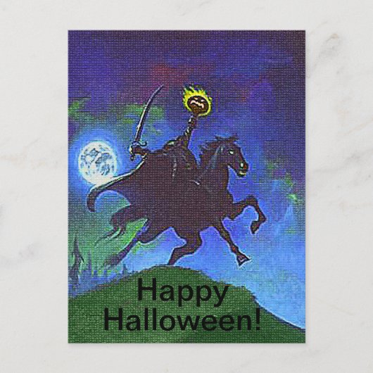 青い光の中の頭のない騎士 ポストカード (正面)