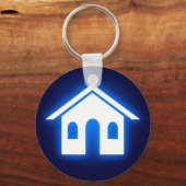 青い光の家 キーホルダー (正面)