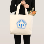 青い光の家 ラージトートバッグ (正面(商品))
