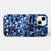 青い光の抽象画 iPhoneケース iPhone 14ケース (裏面横)