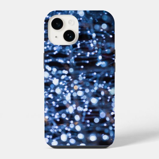 青い光の抽象画 iPhoneケース iPhone 14ケース (裏面)