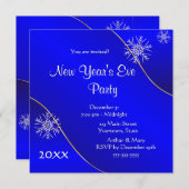 青い光の新年のパーティー2020 招待状 (正面/裏面)