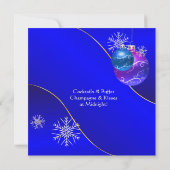 青い光の新年のパーティー2020 招待状 (裏面)